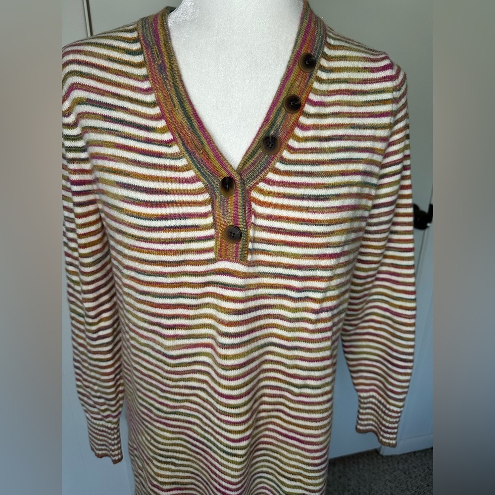 Anthropologie striped Tunic with Relaxed Oversized Fit long sleeve size M - Picture 4 of 10